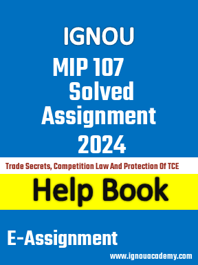 IGNOU MIP 107 Solved Assignment 2024
